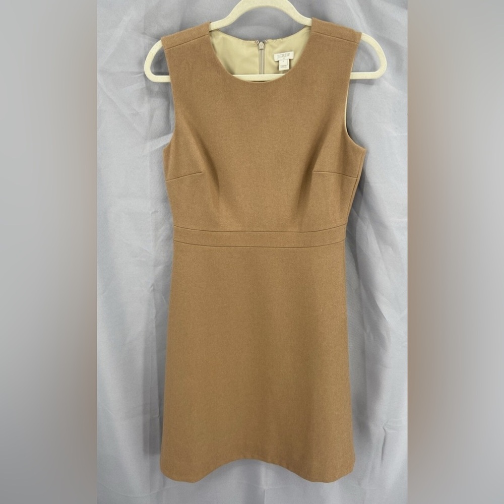 J. Crew Camel Wool Tan Midi Dress